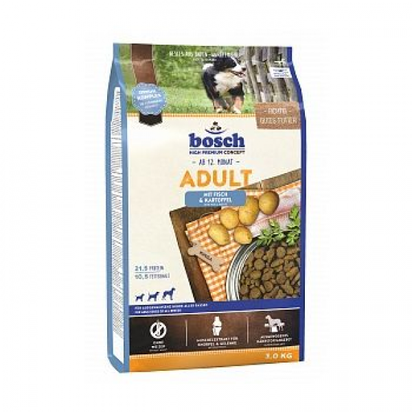 Корм Bosch Adult Рыба и Картофель для Взрослых Собак 15кг