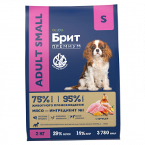 Brit Premium Adult Small (Курица) 3кг