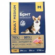 Brit Premium Adult Medium (Курица) 3кг