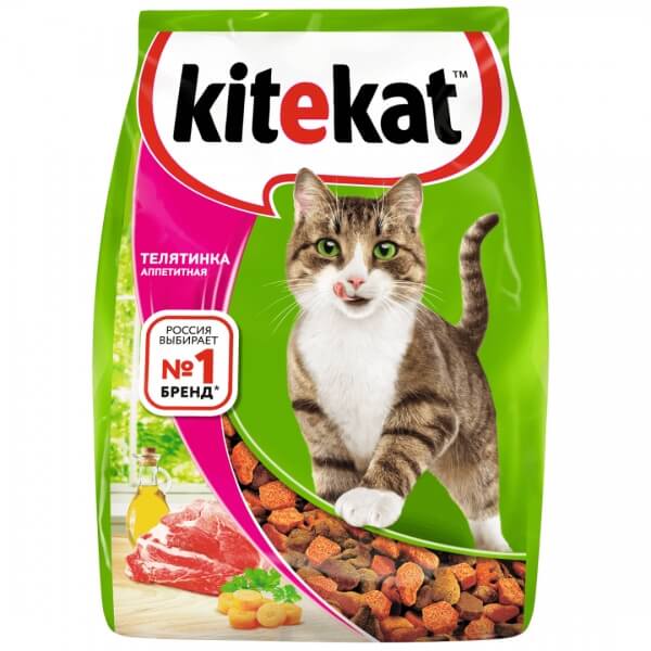 Kitekat для взрослых кошек (Телятинка Аппетитная) 1,9кг