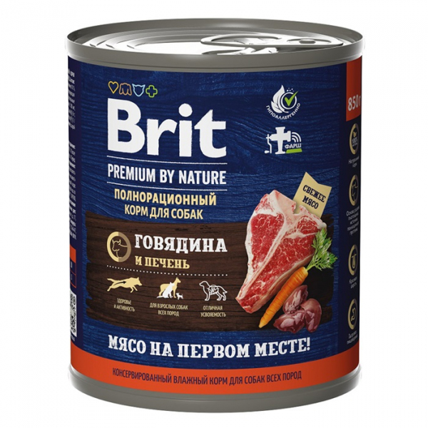 Brit Premium Dog (Говядина и Печень) 850гр