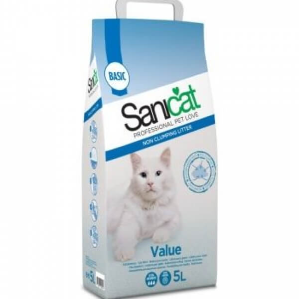 Наполнитель SaniCat Clumping Value без запаха 5л