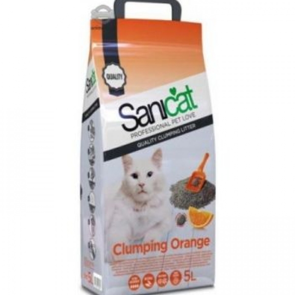 SaniCat Professional Clumping Orange апельсин 5л