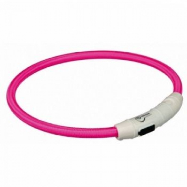 Ошейник Trixie Светящийся с USB (розовый) 35см