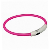 Ошейник Trixie Светящийся с USB (розовый) 65см