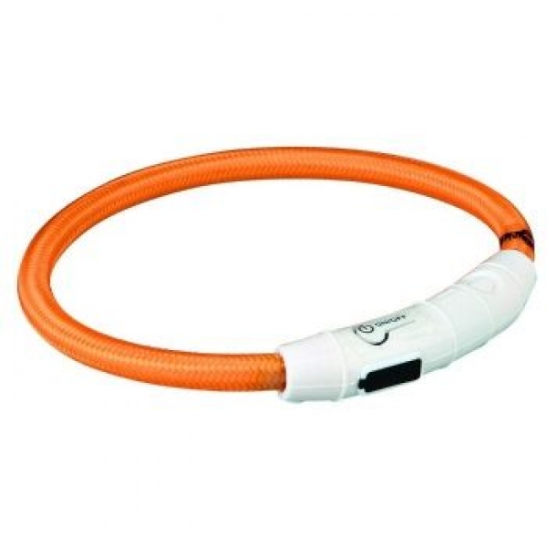 Ошейник Trixie Светящийся с USB (оранжевый) 35см
