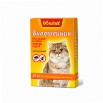 Ошейник Amstrel Оранжевый для кошек и мелких пород 35см