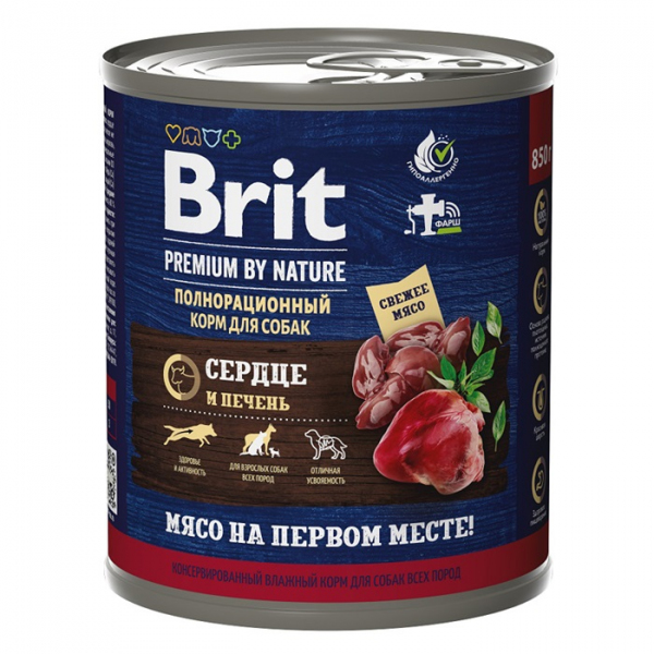 Brit Premium Dog (Сердце и Печень) 850гр