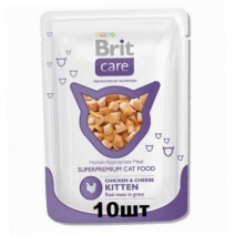 Brit Care Chicken & Cheese Kitten (Курица и Сыр) 10шт*80г
