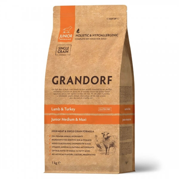 Grandorf Junior Medium & Maxi (Ягненок и индейка) 1кг