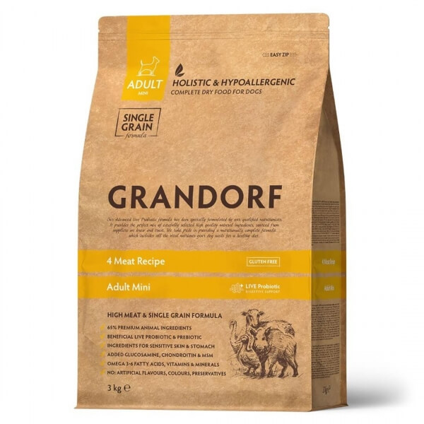 Grandorf Probiotics Adult Mini (4 вида мяса) 3кг
