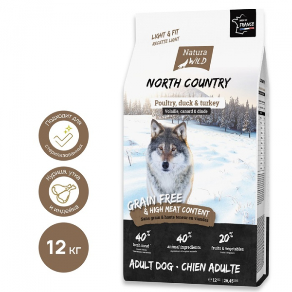 Natura Wild North Country (Курица, утка, индейка) 12кг