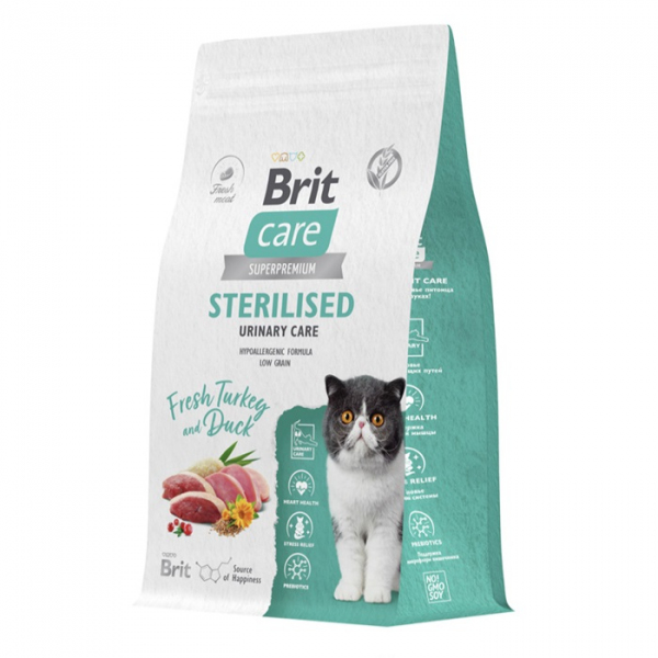 Brit Care Sterilised Urinary Care (Индейка, утка) 7кг