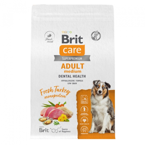 Brit Care Adult M Dental Health (Индейка) 3 кг