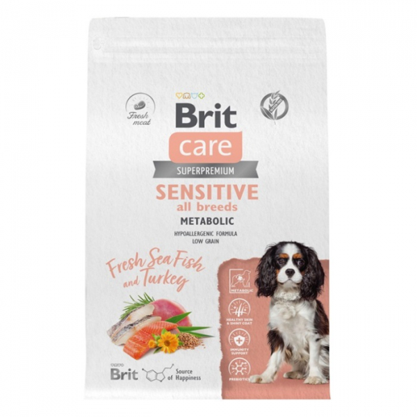 Brit Care Adult Sensitive Metabolic (Рыба, Индейка) 3кг