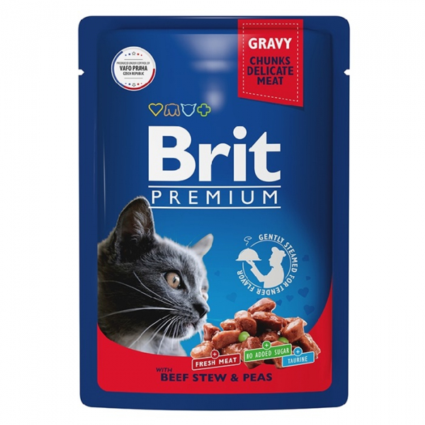Brit Premium Beef Stew and Peas (Говядина Горошек) 85г*14шт