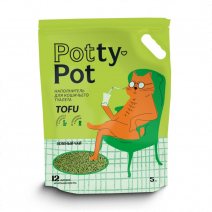 Potty-Pot Наполнитель ТОФУ (Зеленый чай) 12л