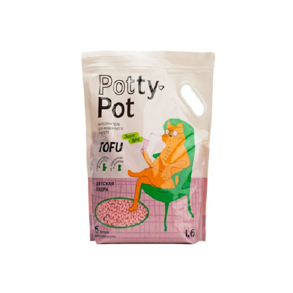 Potty-Pot Супер лайт Наполнитель ТОФУ (Детская пудра) 6л