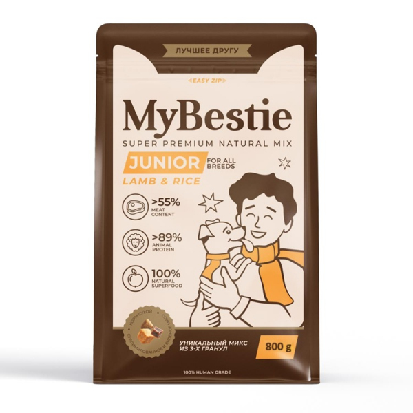 MyBestie Junior Lamb and Rice (Ягненок с Рисом) 0,8кг