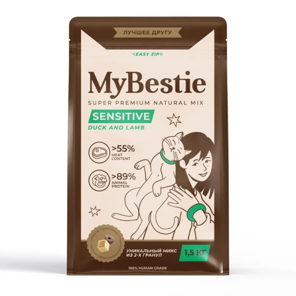 MyBestie Sensitive Утка с Ягненком 1,5кг