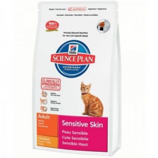 Hill's SP Sensitive Skin для Кошек (Курица) 1,5кг