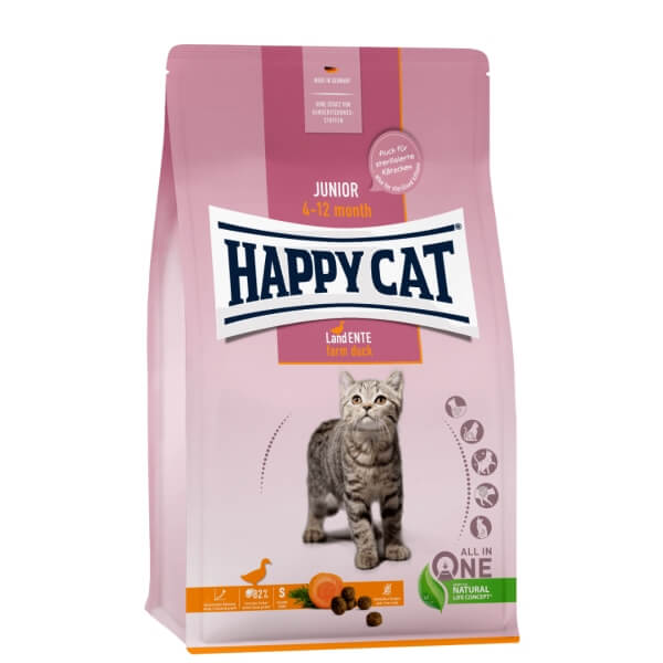 Happy Cat Junior Land-Ente (Утка) 1,3кг