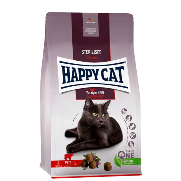 Happy Cat Supreme Sterilised Voralpen-Rind (Говядина) 10кг