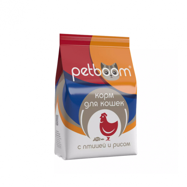 Petboom для Взрослых Кошек (Птица и Рис) 10кг