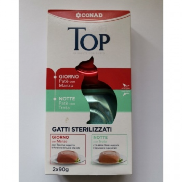 Fufi Top Gatti Sterilizzati Паштет (Говядина и Форель) 90г