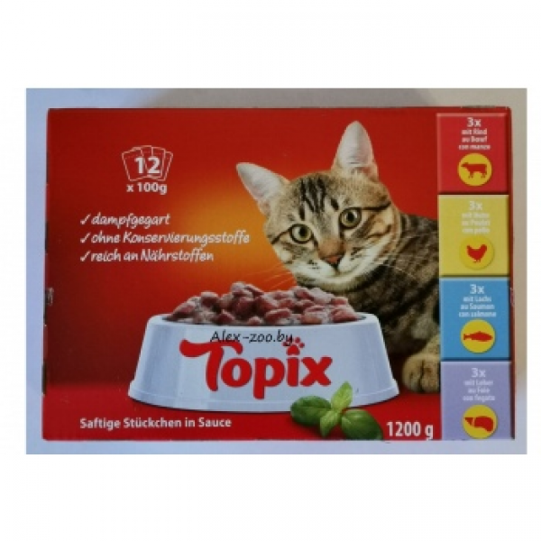 Topix Мультипак для Взрослых Кошек 100г