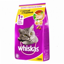 Whiskas для Взрослых кошек (Курица и индейка) 1,9кг
