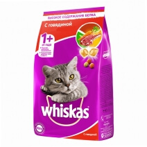 Whiskas для взрослых кошек (Говядина) 350гр