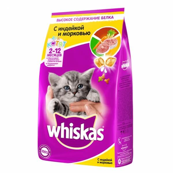 Whiskas для котят (Индейка и морковь) 1,9кг